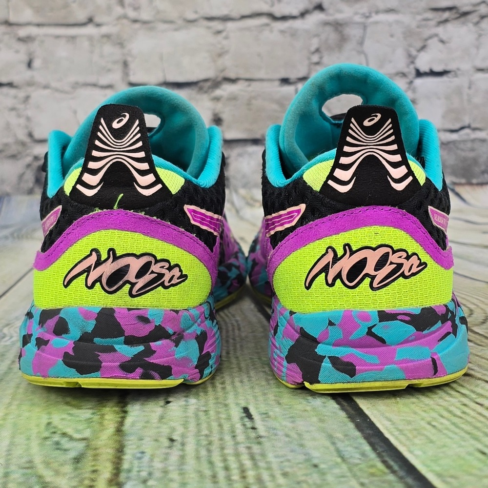 ASICS Gel-Noosa Tri 12 Running Shoes Womens 7.5 Black Pink Neon Multi 1012A578 - Picture 5 of 9